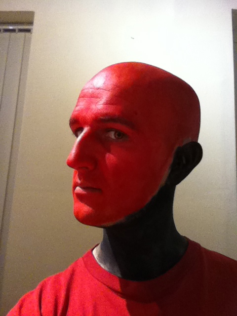 Darth Maul Makeup - Stage 7 Black neck and ears