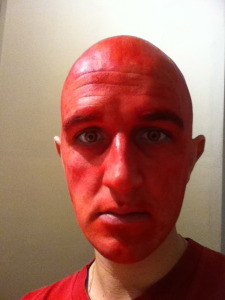 Darth Maul Makeup - Stage 1 Red based coat